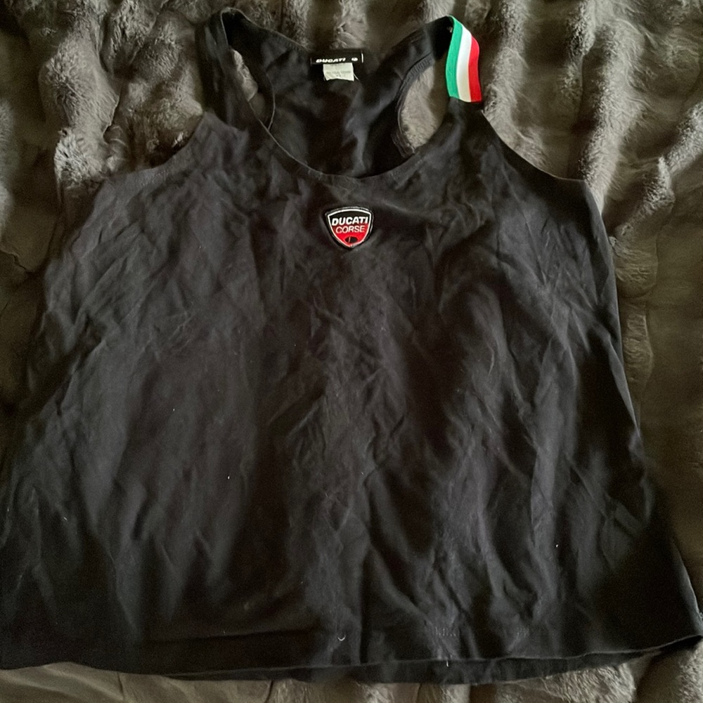 Ducati black tank top size xl runs small.